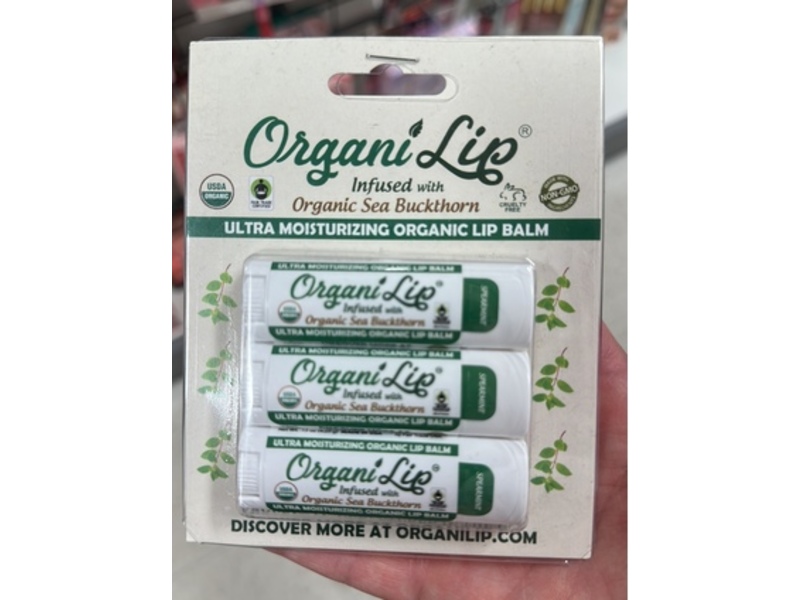 Organic Lip Ultra Moisturizing Organic Lip Balm, Spearmint, 0.15 oz/4.25 g, Pack Of 3