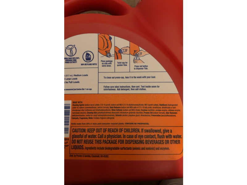 Tide Plus Febreze Laundry Detergent, Spring & Renewal, 124 Loads, 159 fl oz/4.7 L