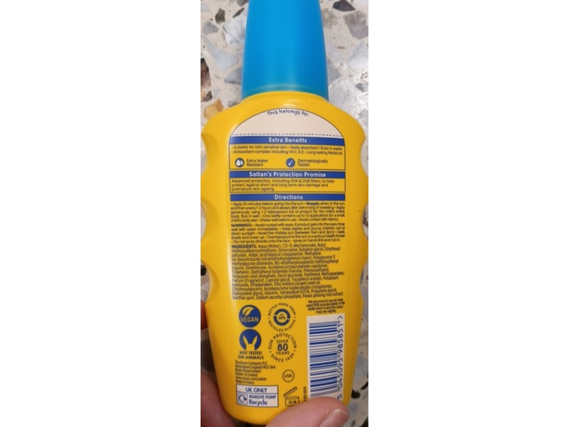 Boots Soltan Kids Protect & Moisture Suncare Spray, SPF 50+, 200 mL