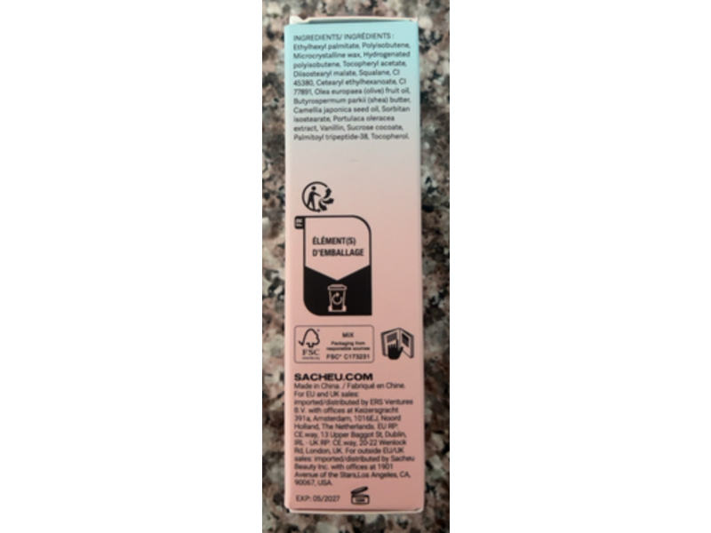 Sacheu Lip Glaze Elixir, 02 Bunny Tongue, 0.12 fl oz/3.5 mL