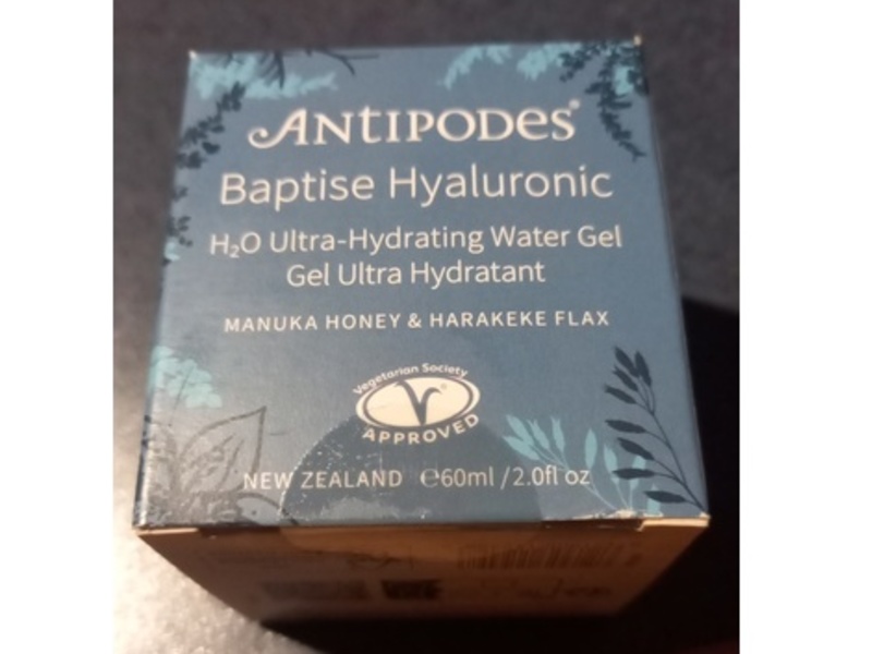 Antipodes Baptide Hyaluronic Ultra-Hydrating Water Gel, Manuka Honey & Harakeke Flax, 2 fl oz/60 mL
