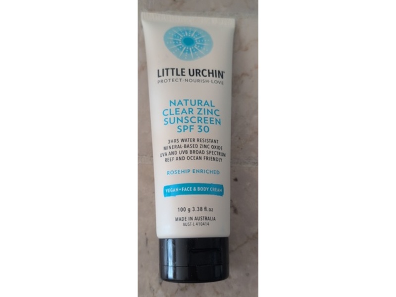 Little Urchin Natural Clear Zinc Sunscreen, SPF 30, 3.38 fl oz/100 g