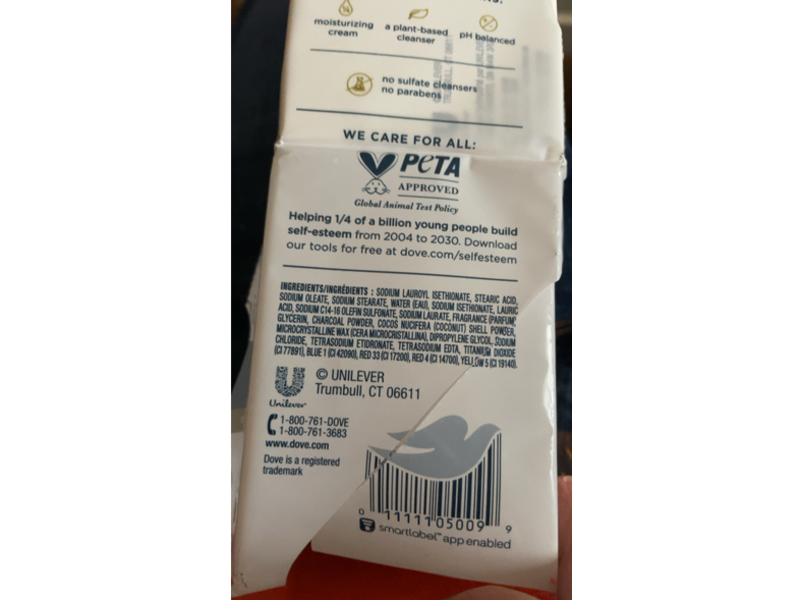 Dove Deep Exfoliating Beauty Bar, Charcoal Powder & Glycerin, 3.75 oz/106 g, 14 Count