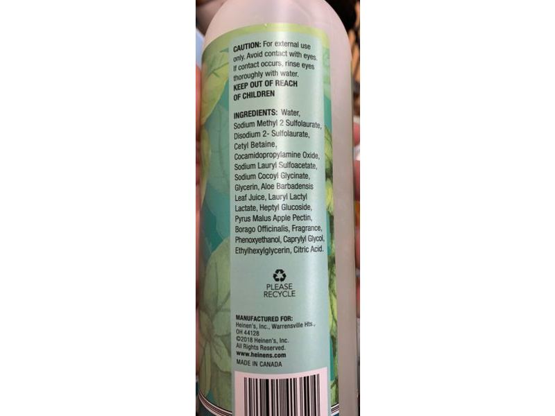 Heinen's Plant Based Shampoo, Cucumber Basil