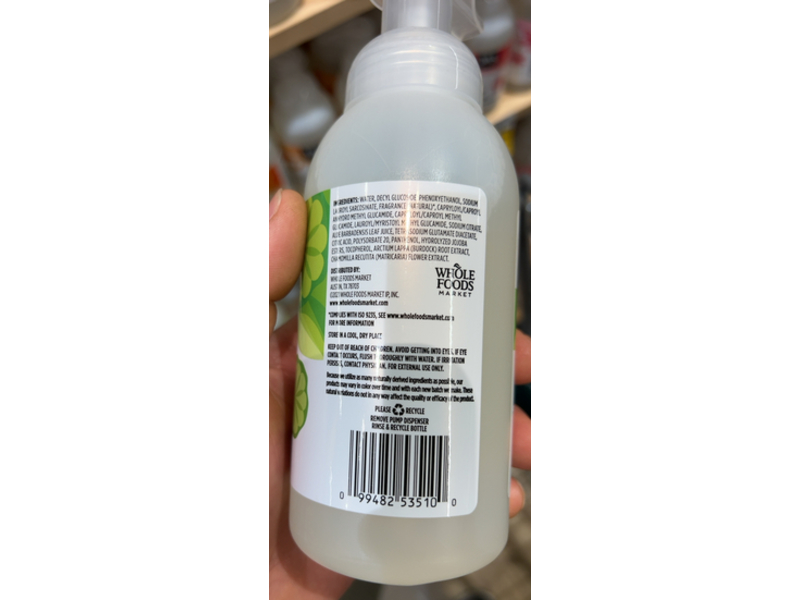 365 Whole Foods Market Foaming Hand Soap, Bergamot Rain, 12 fl oz/355 mL