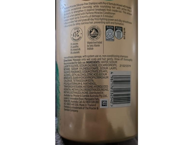 Pantene Miracles Keratin Shampoo, Sleek & Smooth, 650 mL