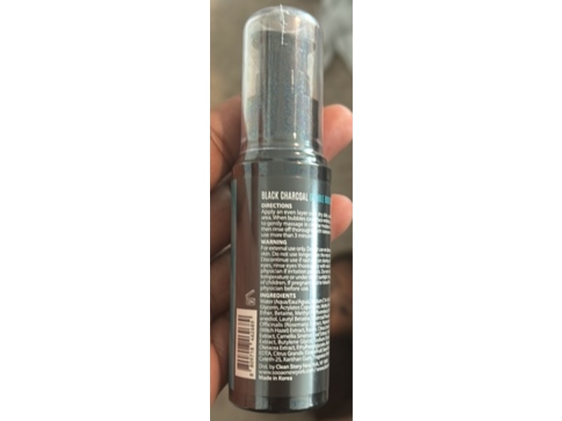Sooae Double Bubble Cleanser, Black Charcoal, 1.69 fl oz/50 mL