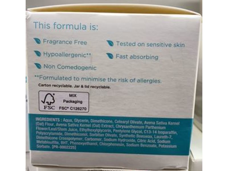 Aveeno Calm + Restore Oat Gel Moisturizer, Fragrance Free, 50 mL