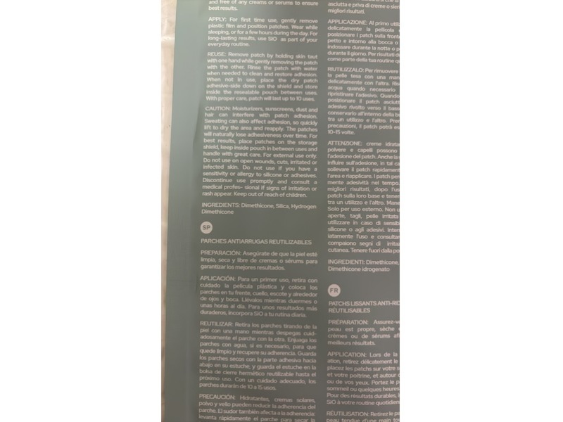 SiO Beauty Face Lift Resuable Wrinkle Smoothing Patches, 4 Count