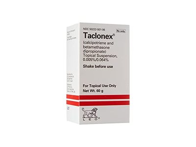 Taclonex (calcipotriene and betamethasone dipropionate) Topical Suspension, 60 g, Leo Pharm (RX)