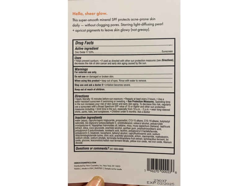 Hero Superbeam Sunscreen, Force Shield, SPF 30, 0.10 fl oz/3 mL