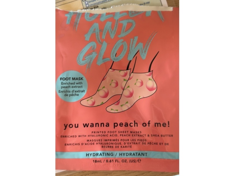 Holler And Glow Foot Mask, Peach, 0.61 fl oz/18 mL