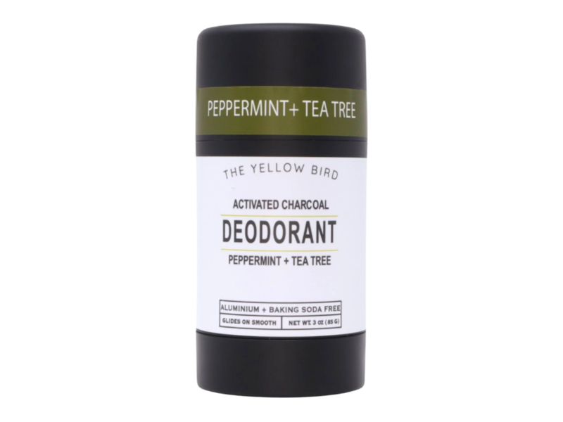 The Yellow Bird Activated Charcoal Deodorant, Peppermint + Tea Tree, 3 oz/85 g