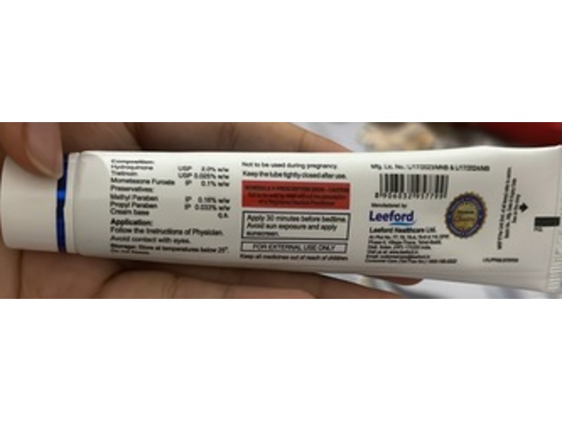 Ultrabrite (Hydroquinone, Tretinoin & Mometasone Furoate) Skin Cream, 25 g, Leeford (RX)
