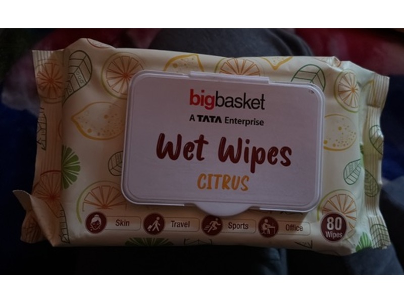 Bigbasket Wet Wipes, Citrus, 80 Count