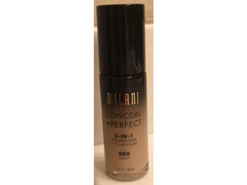Milani Conceal + Perfect 2-In-1 Foundation + Concealer, 00B Light, 1 fl oz/30 mL