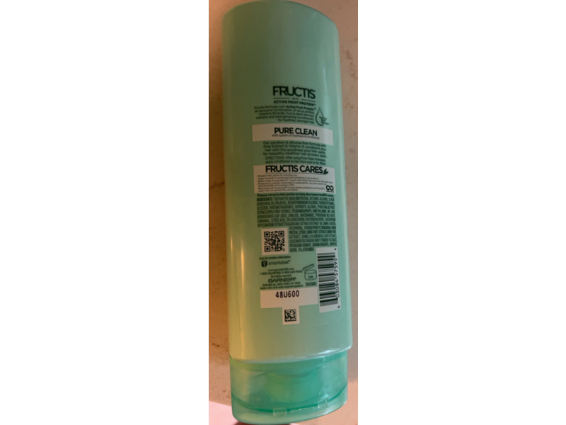 Garnier Fructis Pure Clean Fortifying Conditioner, Active Fruit Protein + Aloe Extract, 16.2 fl oz/480 mL