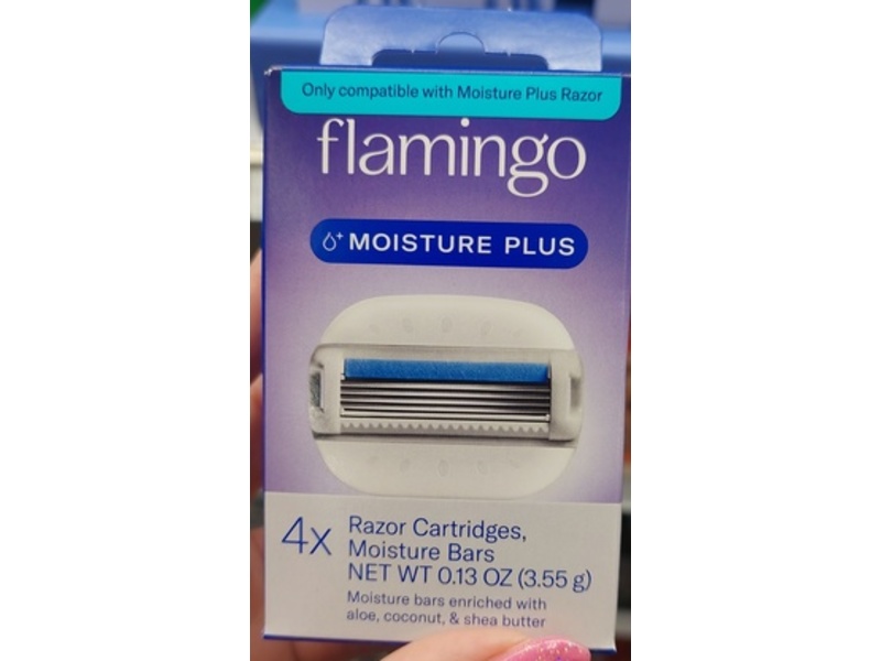 Flamingo Moisture Plus Razors, Aloe, Coconut & Shea Butter, 0.13 fl oz/3.55 g, 4 Count