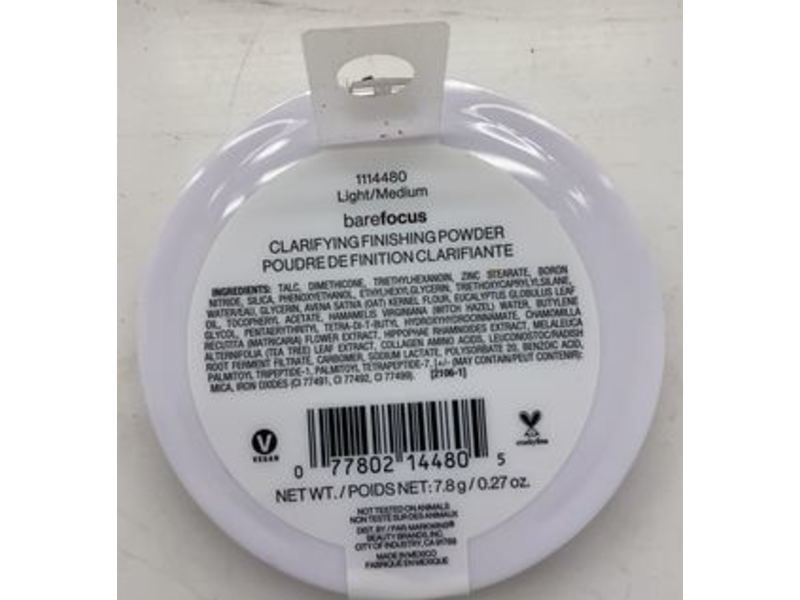 Wet n Wild Bare Focus Clarifying Finishing Pressed Powder, Light-Medium, 0.27 oz/7.8 g