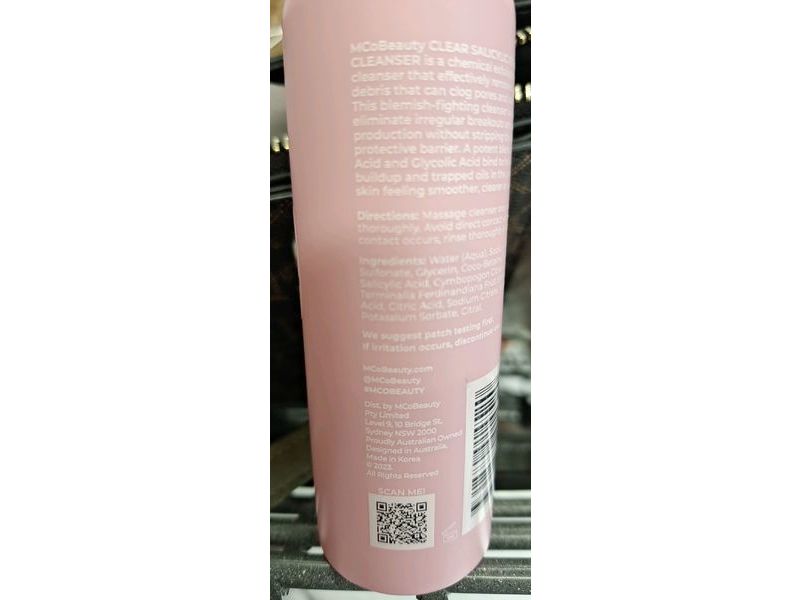 MCo Beauty Clear Salicylic Foaming Face Cleanser, 4.23 fl oz/125 mL