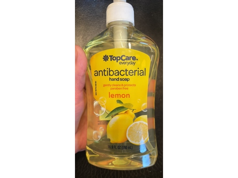Topcare Everyday Antibacterial Hand Soap, Lemon, 16.9 fl oz/500 mL