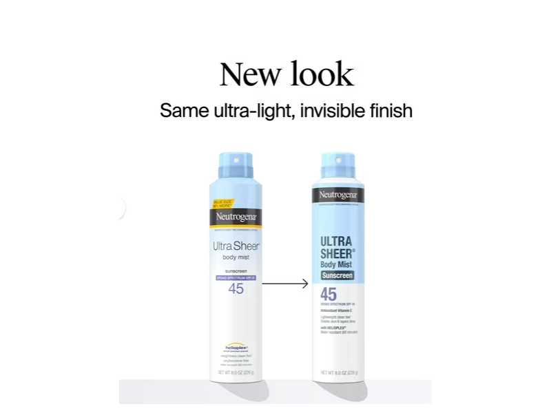 Neutrogena Ultra Sheer Sunscreen Body Mist, SPF 45 , 8 oz/220 g