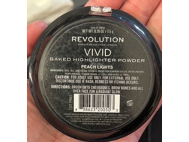 Revolution Baked Highlighter Powder, Peach Lights, 0.26 fl oz/7.5 g