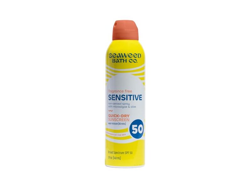Seaweed Bath Co Sensitive Quick-Dry Sunscreen Spray, SPF 50, 5 fl oz/148 mL