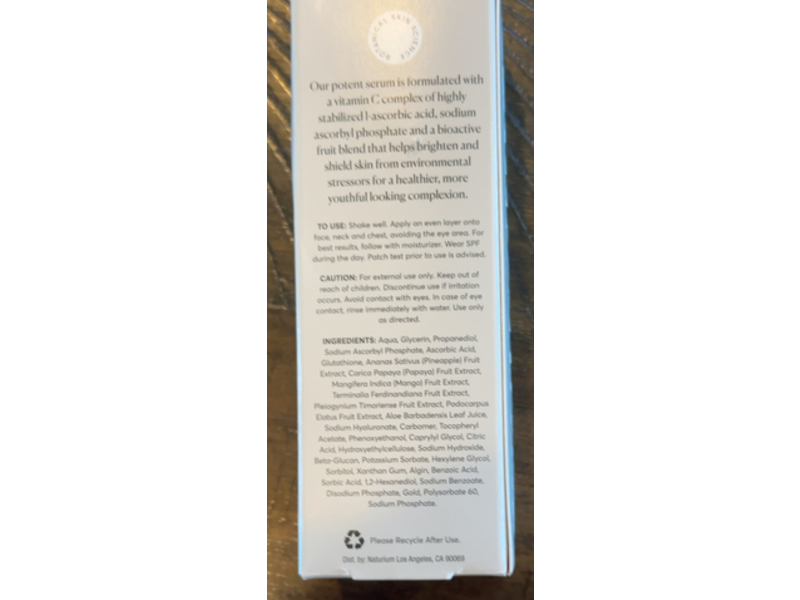 Naturium Vitamin C Complex Serum, Hyaluronic Acid & Vitamin E, 2.0 fl oz/60 mL