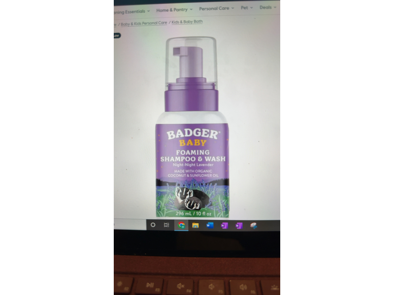 Badger Baby Foaming Shampoo & Wash, Night Night Lavender, 10 fl oz/296 mL