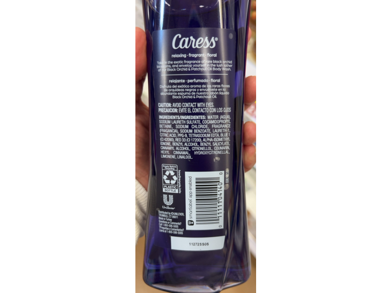 Caress Body Wash, Black Orchid & Patchouli Oil, 20 fl oz/519 mL