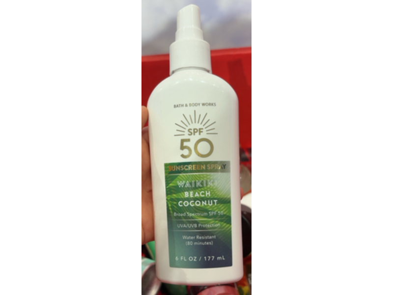 Bath & Body Works Sunscreen Spray, SPF 50, Waikiki Beach Coconut, 6 fl oz/177 mL