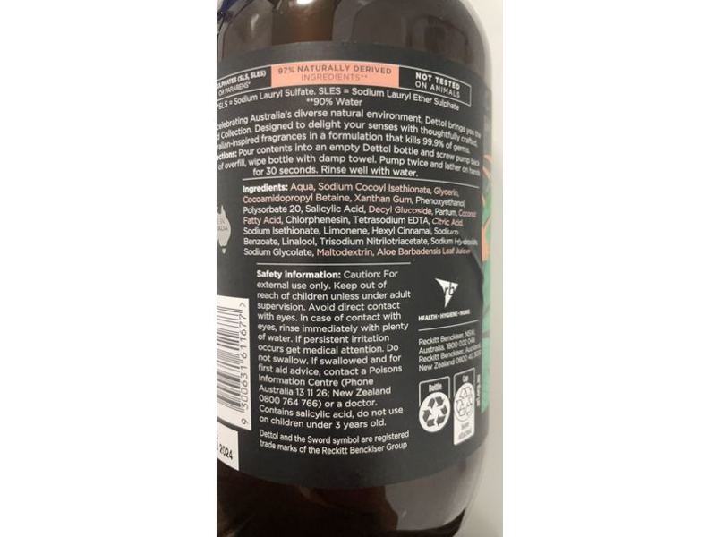 Dettol Grapefruit & Citrus Handwash, 1 L