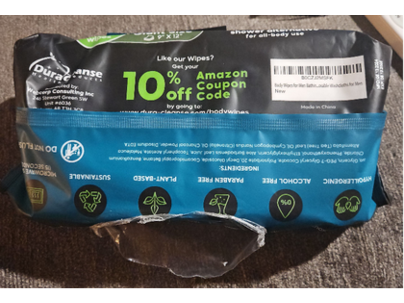 Dura Cleanse Body Wipes, Aloe + Vitamin E, 50 Count