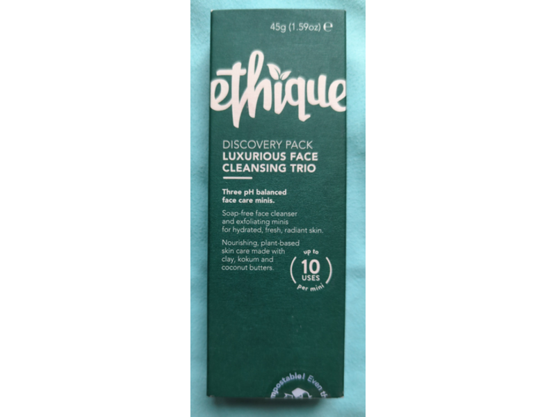 Ethique Luxurious Face Cleansing Trio, Bliss Bar + Deep Green & Gingersnap, 4.59 oz/45 g