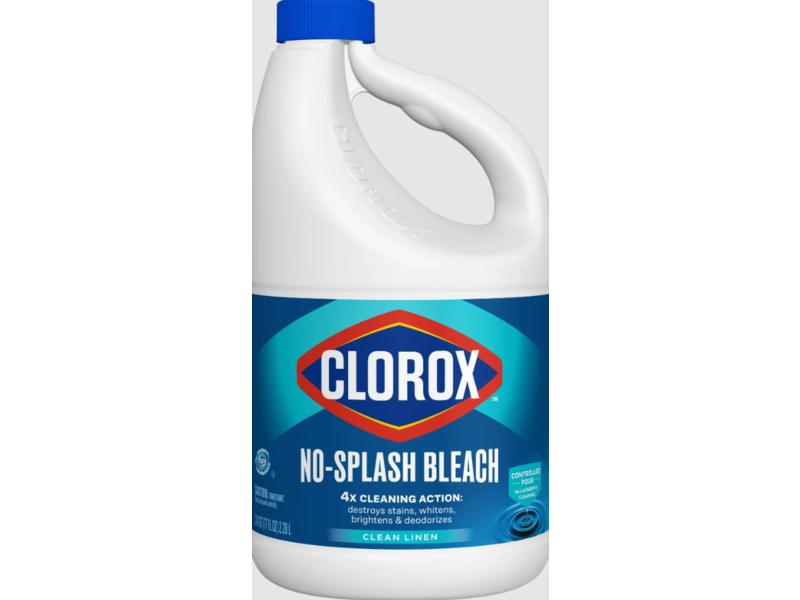 Clorox No-Splash Bleach, Clean Linen, 40 fl oz/1.18 L, Pack Of 2