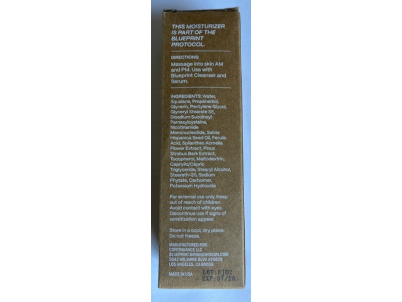 Blueprint Bryan Johnson Barrier Reinforcement Moisturizer, 1.7 oz/50 mL