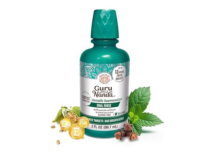 GuruNanda Oral Rinse Fresh Breath Mouthwash, Wild Mint, 3 fl oz/88.7 mL