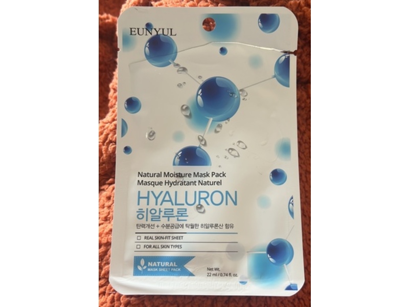 Eunyul Natural Moisture Mask Pack, Hyaluron, 0.74 fl oz/22 mL