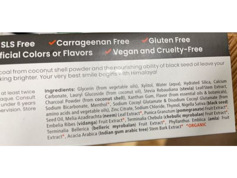 Himalaya Whitening Antiplaque Toothpaste, Charcoal + Black Seed Oil, 4 oz/113 g