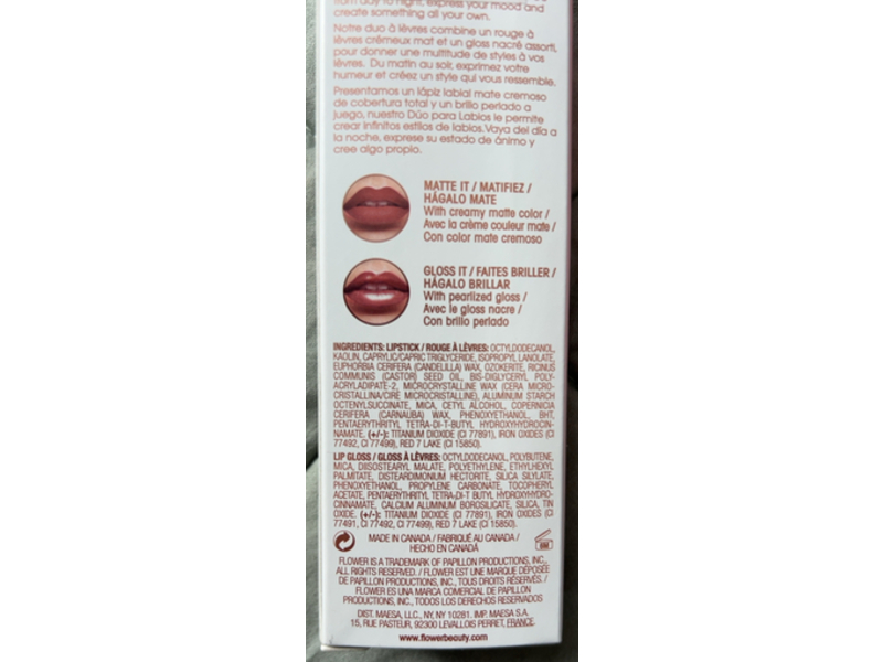 Flower Beauty Mix N Matte Lip Duo Matte Lipstick & High Shine Lip Gloss Duo, Bronze Envy, 0.19 fl oz/5.5 mL