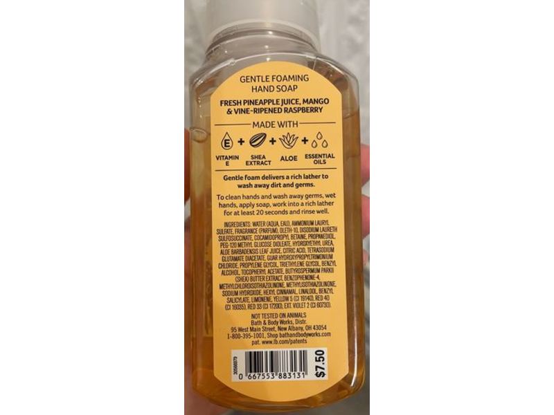 Bath & Body Works Gentle Foaming Hand Soap, Pineapple Mango, 8.75 fl oz/259 mL