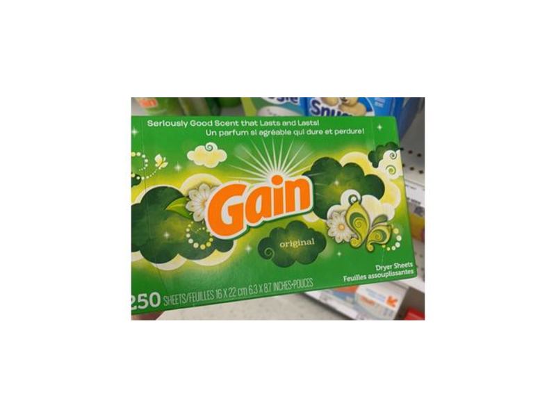 Gain Dryer Sheet, Original, 250 Ct