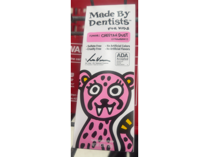 Made By Dentists Kids Toothpaste, Cheetah Dust (Strawberry), 4.2 oz/120 g, Pack Of 3