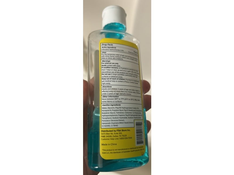 Caring Mill Burn & Pain Relief Gel, Aloe + Lidocaine 0.5%, 6.76 fl oz/200 mL