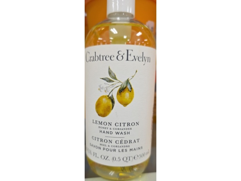 Crabtree & Evelyn Hand Wash, Lemon Citron, Honey & Coriander, 16.9 fl oz/500 mL