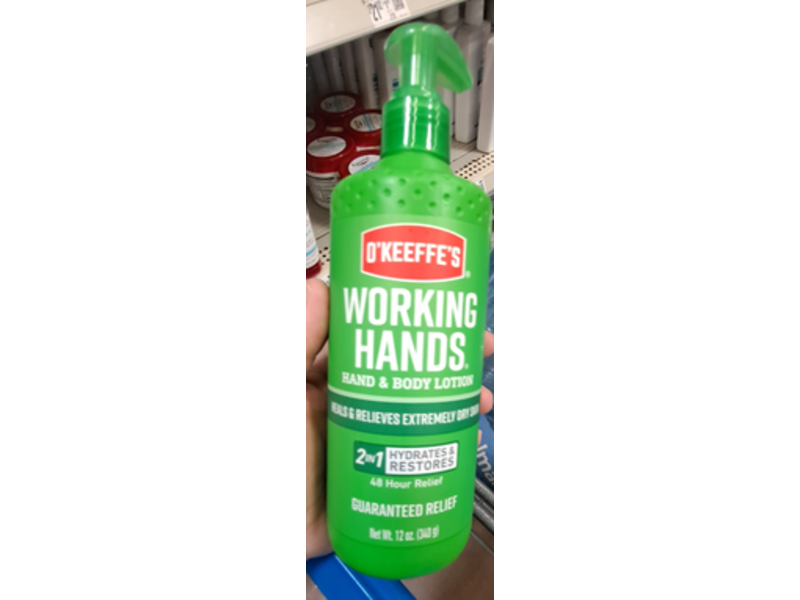 O'Keeffe's Working Hands 2 In 1 Hydrates & Retroes Hand & Body Lotion, Dry Skin, 12 oz/340 g