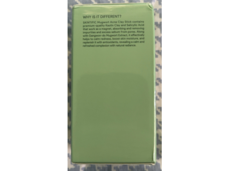 Skintific Mugwort Acne Clay Stick, 1.41 fl oz/40 g