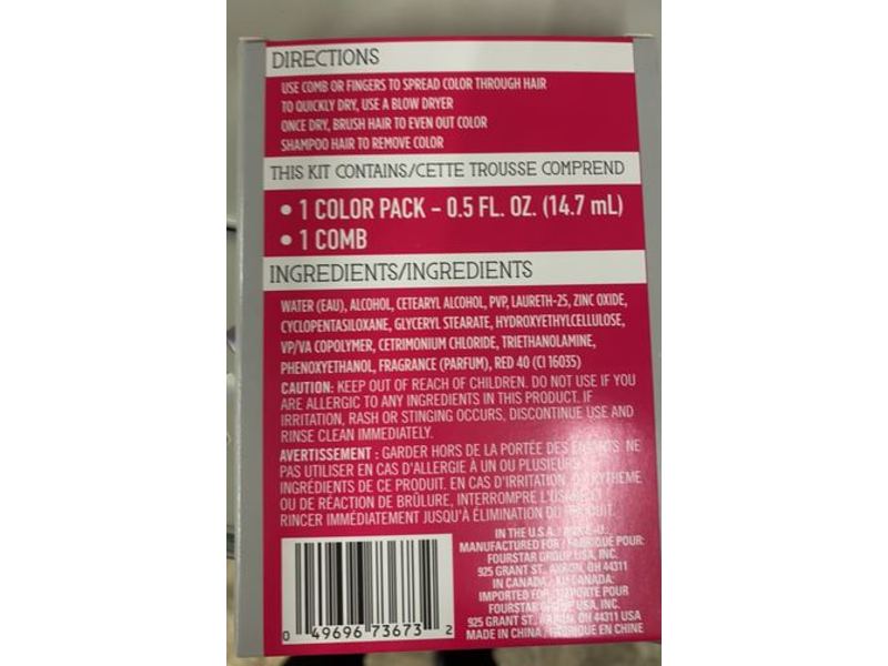 b.Color Temporaire Hair Color, Raspberry Red Rouge, 1 Kit