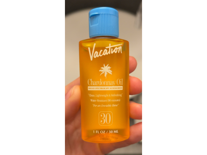 Vacation Sunscreen Oil, Chardonnay, SPF 30, 1 fl oz/30 mL